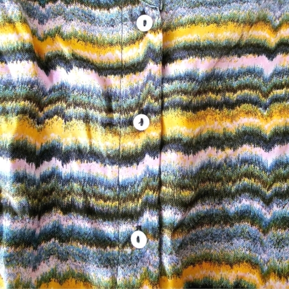 Jessica Simpson Shiloh dress size L button front ruffle hem V neck print NWT - Picture 4 of 14